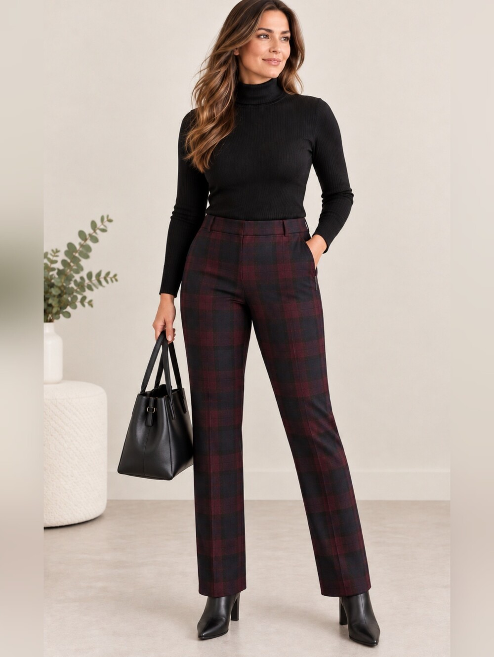 Reitmans Plaid Straight Leg Pants – Size 16